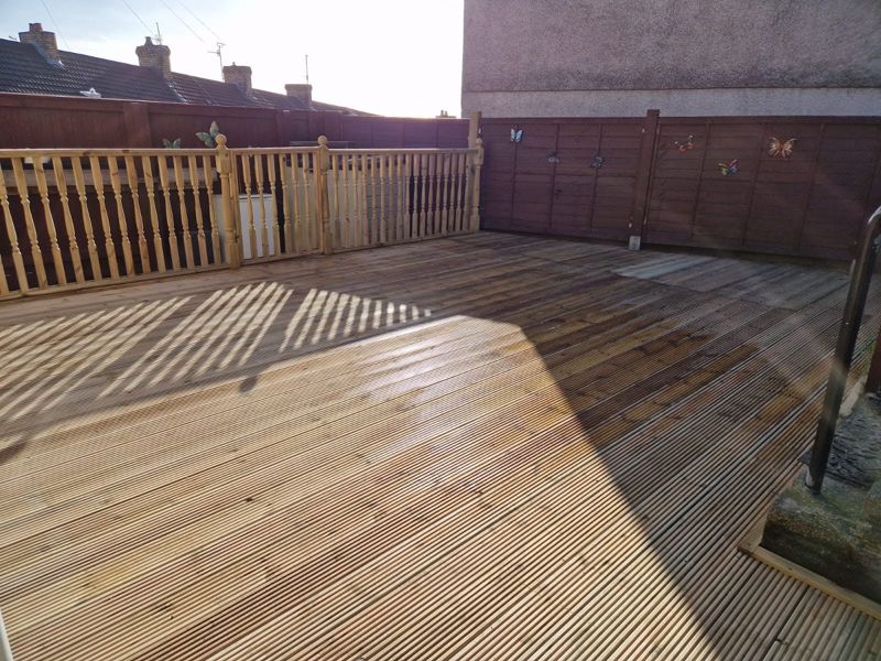 New timber decking with balustrade